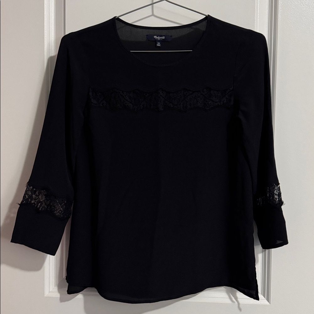 43. Madewell Black Lace Top